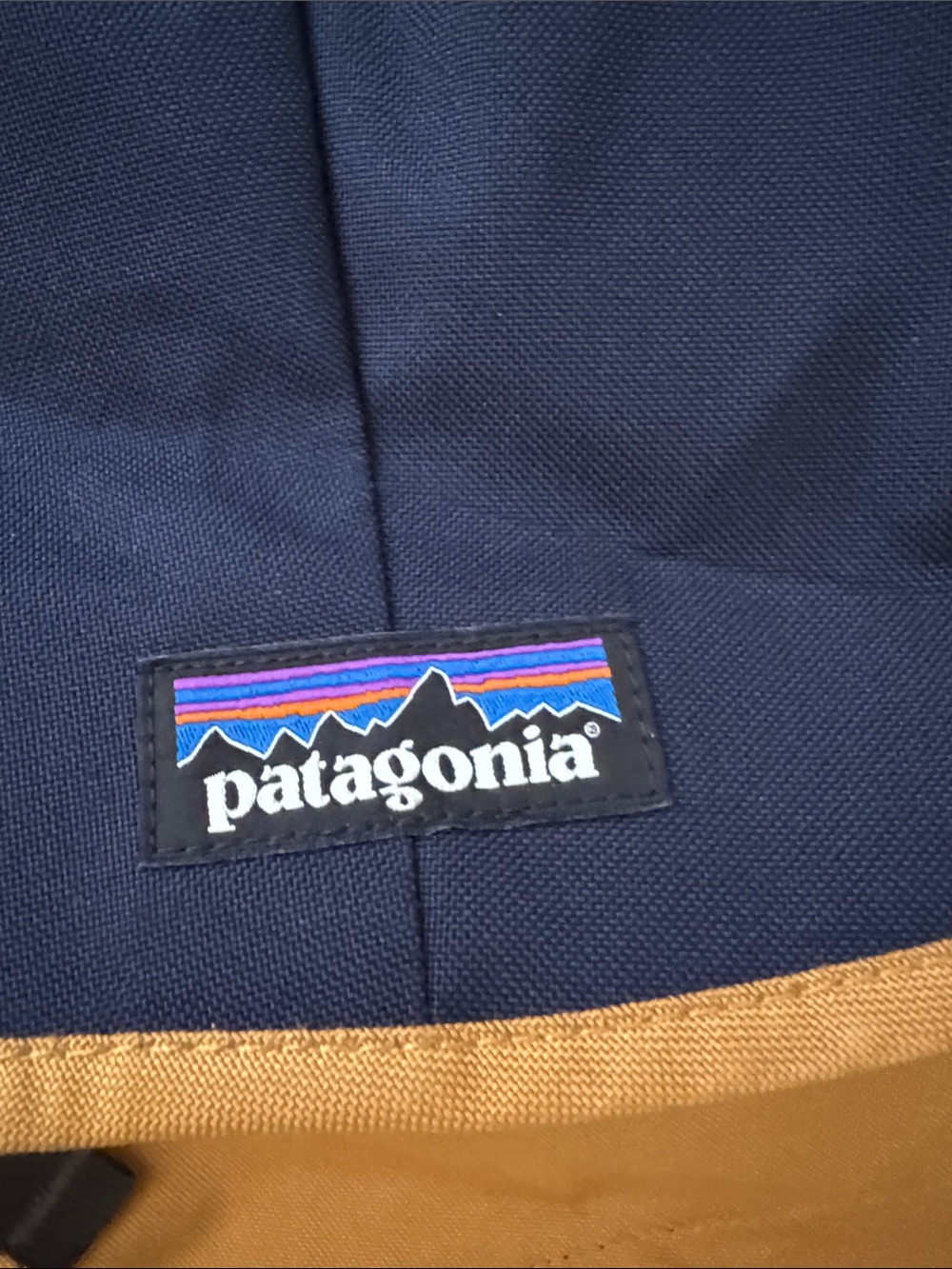 Patagonia Mustard Brown and Navy Roll-Top Pack - Picture 2 of 8